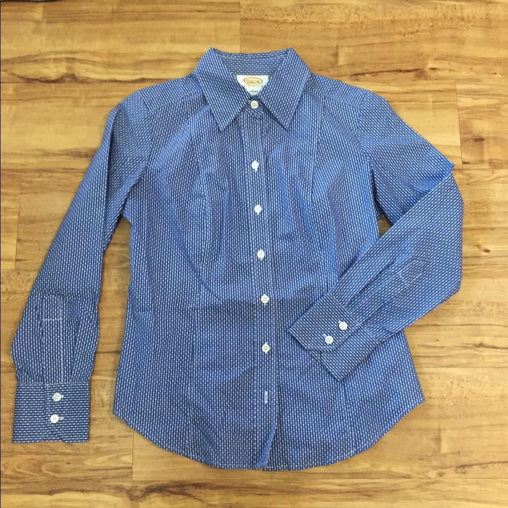 Stripped blue and white button down